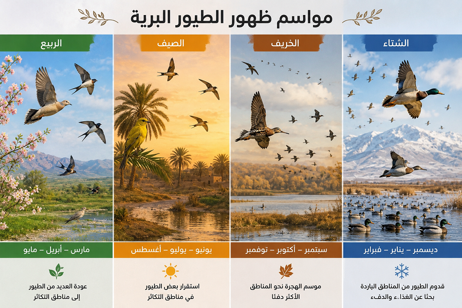 مواسم ظهور الطيور البرية